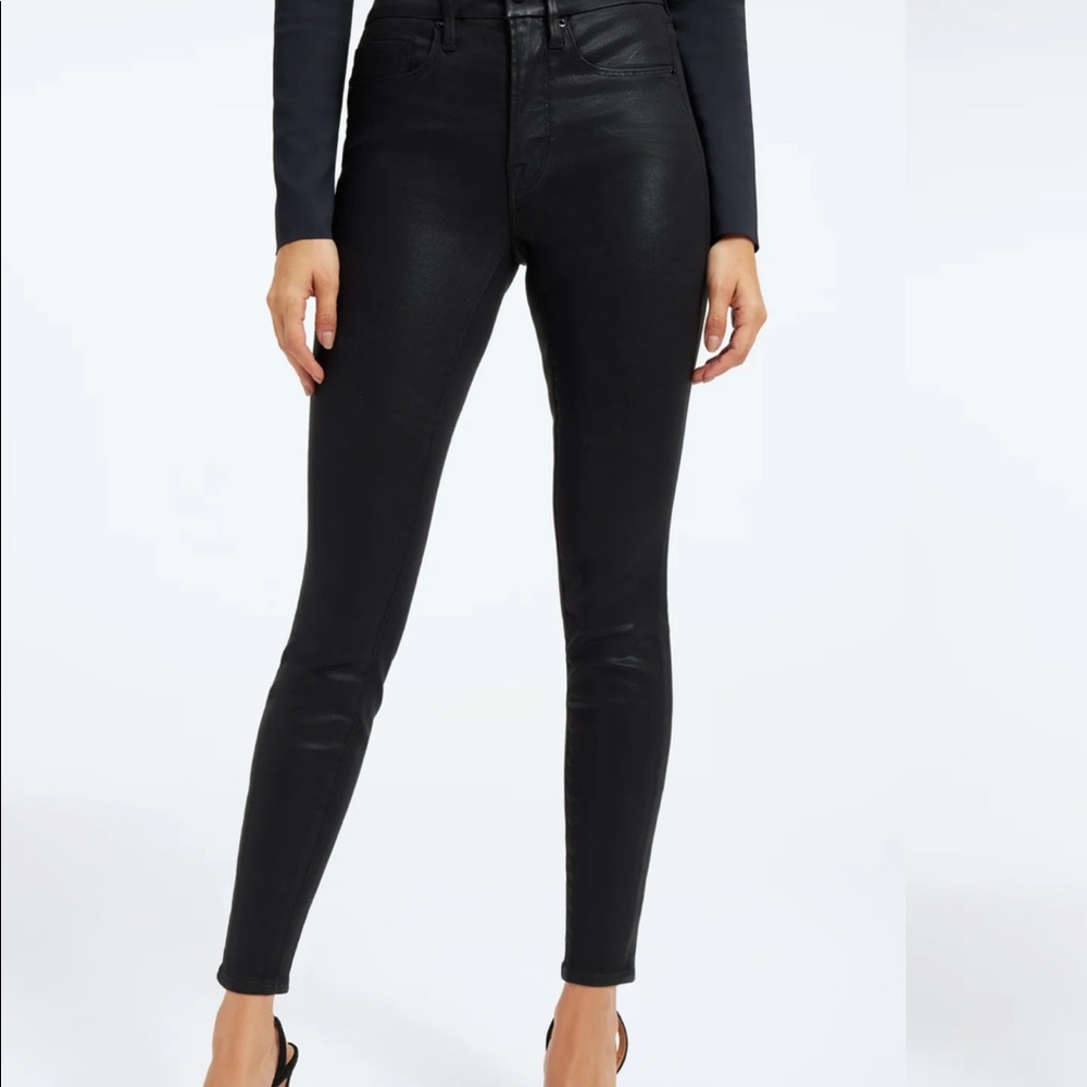Good American skinny waxed denim